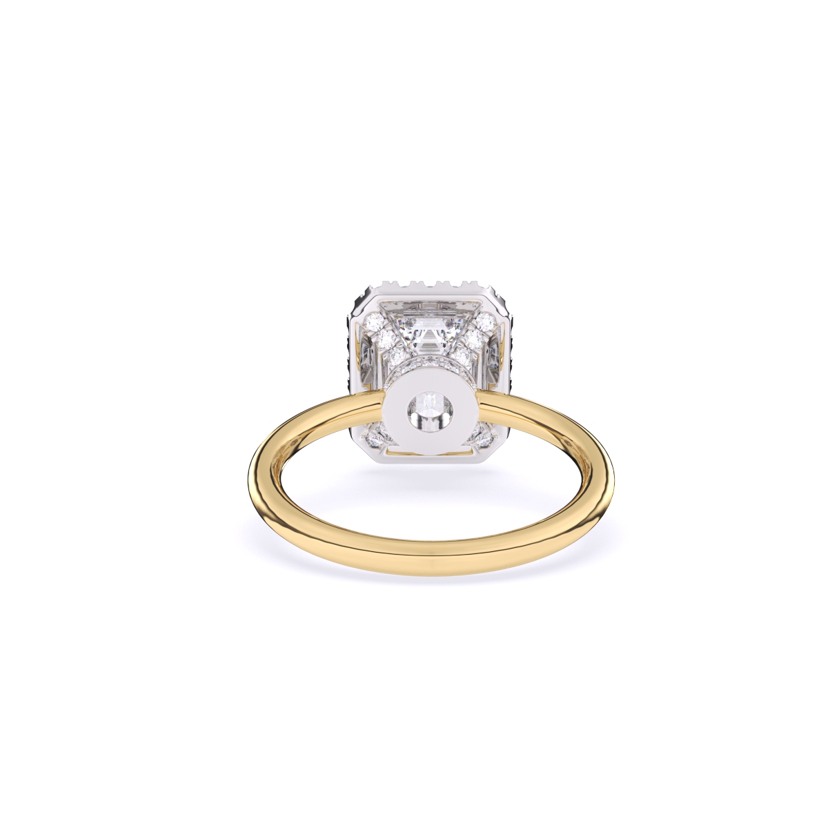 Emerald Halo Solitaire Diamond Ring